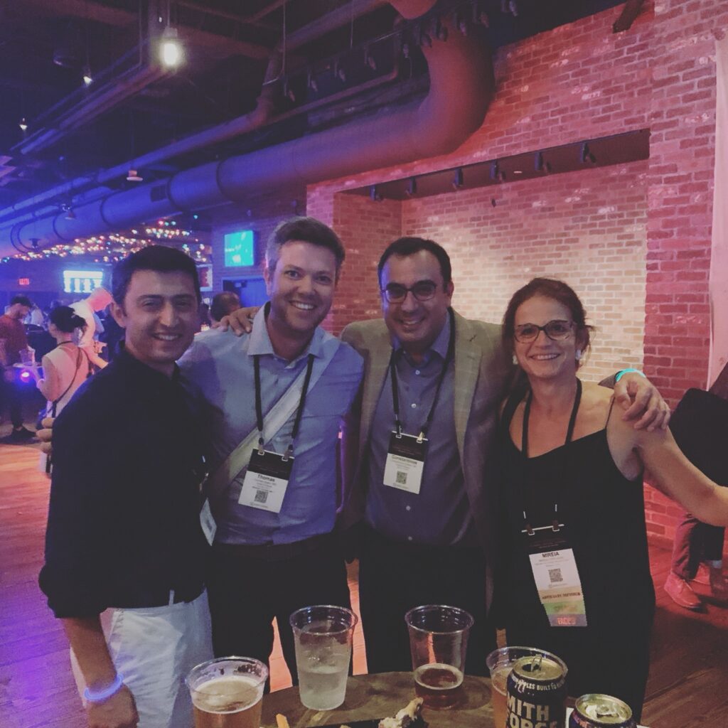 Dr Constantinos Kritiotis with Dr Egemen Ayhan, Dr Thomas Apard and Dr Mireia Esplugas at ASSH Las Vegas 2019.