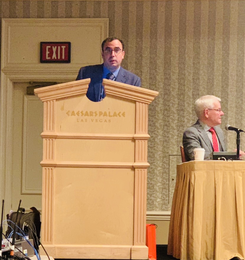 Dr Kritiotis speaking as an invited faculty member at the WALANT precourse during ASSH Las Vegas 2019, with Don Lalonde.